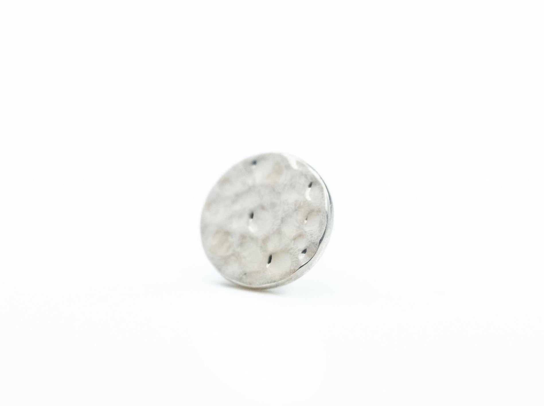 Hammered Disc 2.5mm in 14k White Gold Threadless by BVLA
