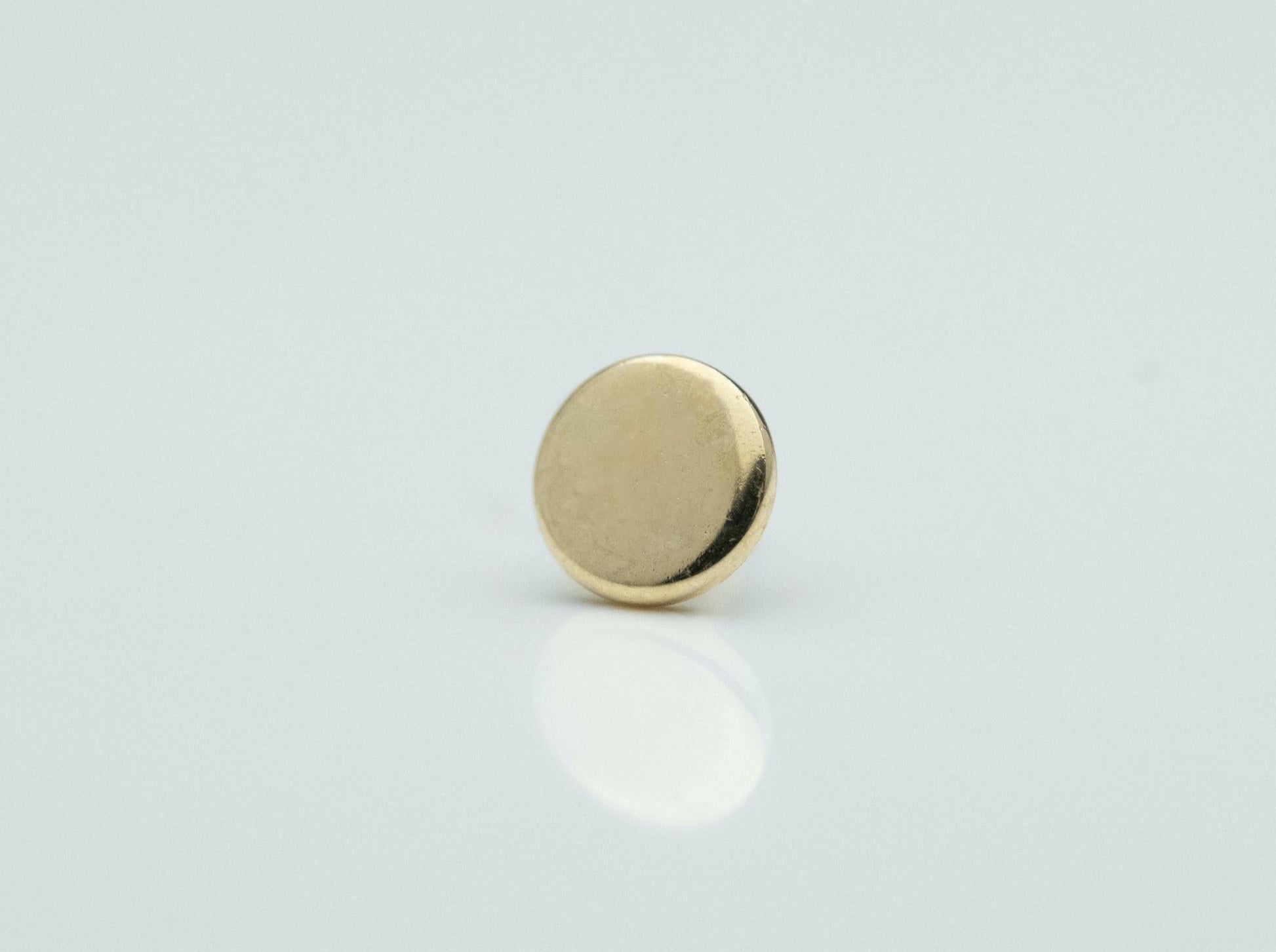 3mm Flat Disc in 14k Yellow Gold Threadless by BVLA