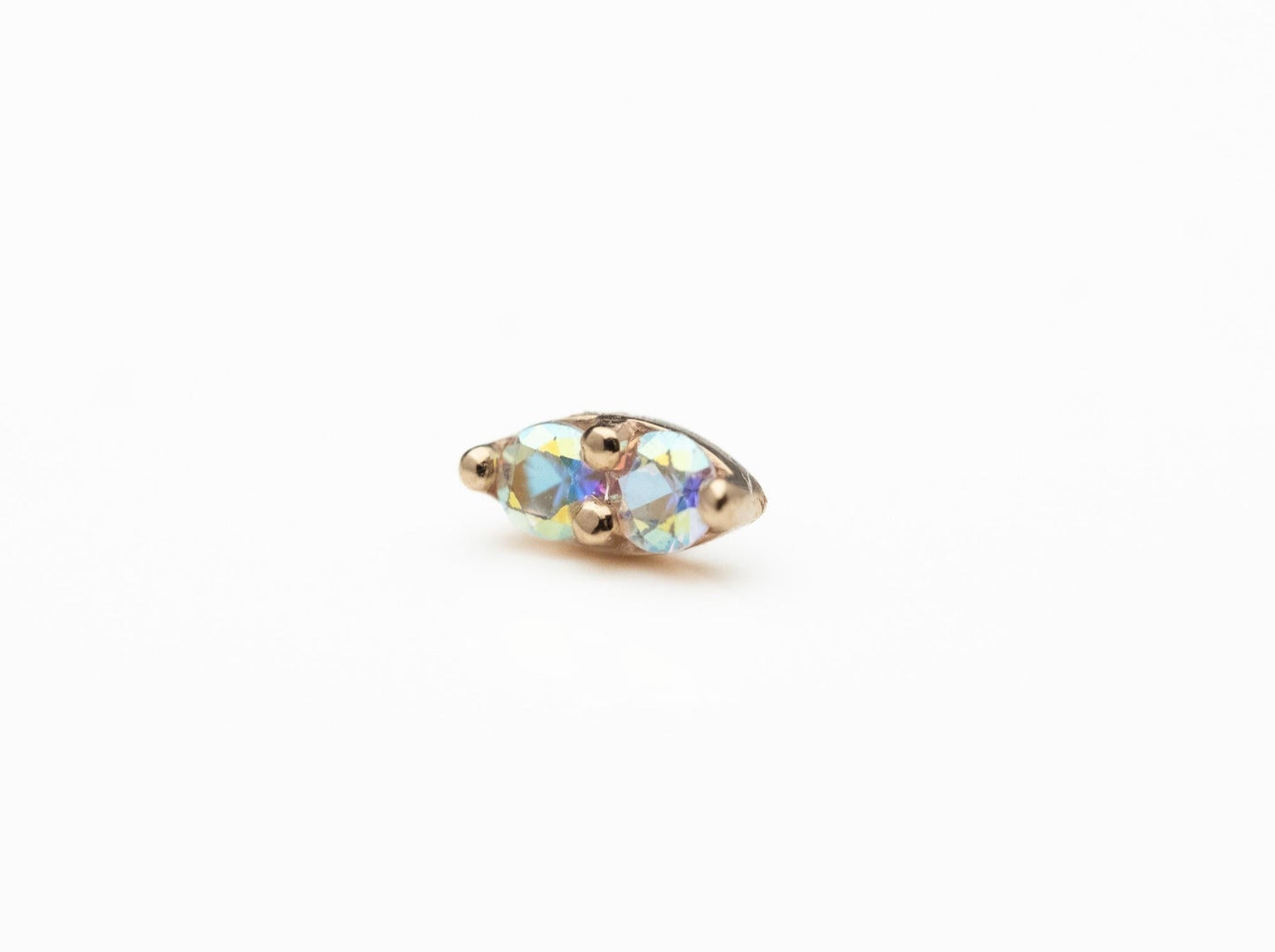 Marquise Illusion with Mercury Mist Topaz in 14k Rose Gold Threaded (16g) by BVLA