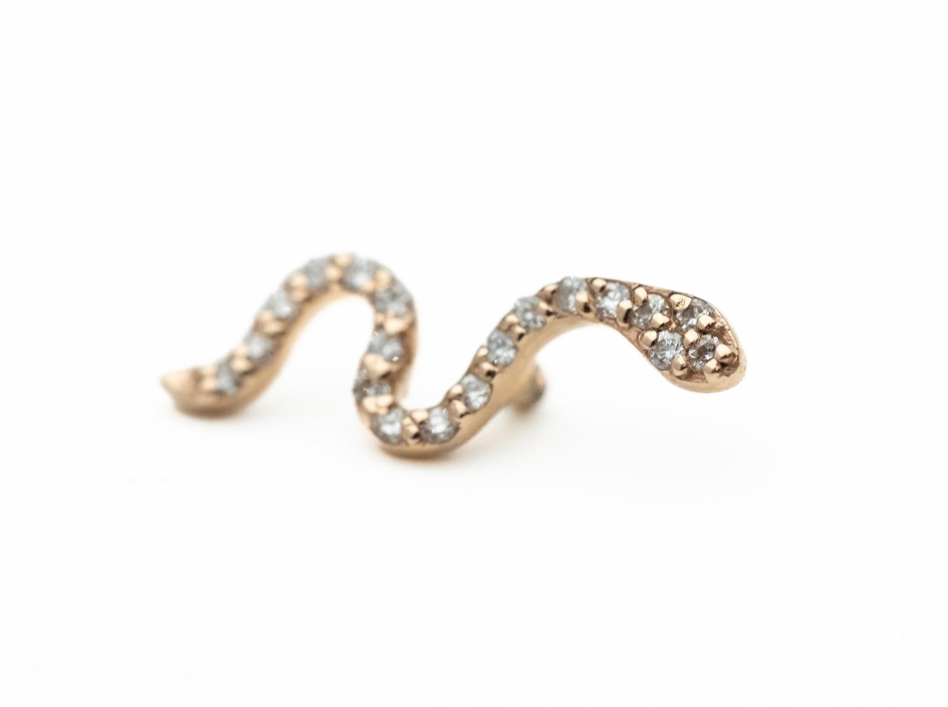 Mamba with VS Diamonds in 14k Rose Gold Threaded by BVLA