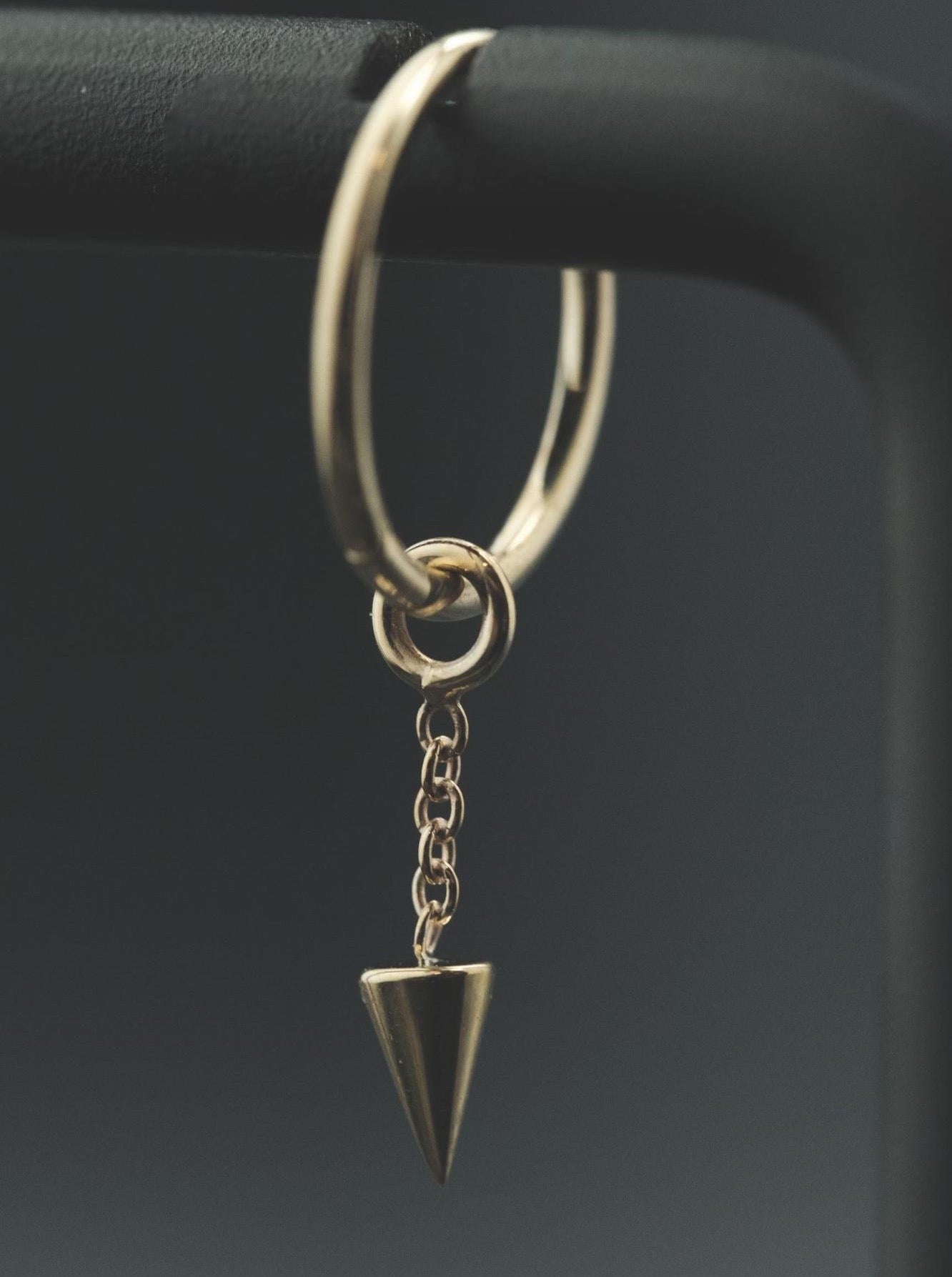 Spike Charm with Chain in 14k Yellow Gold by BVLA