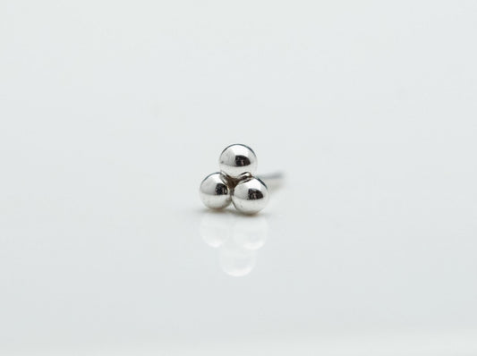 Tri Bead Cluster in 14k White Gold Threadless by BVLA