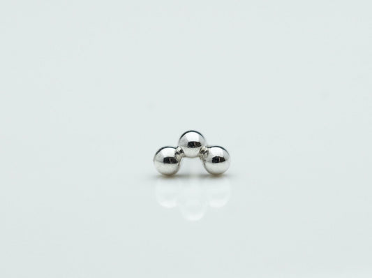 Tri Bead Arc in 14k White Gold Threadless by BVLA