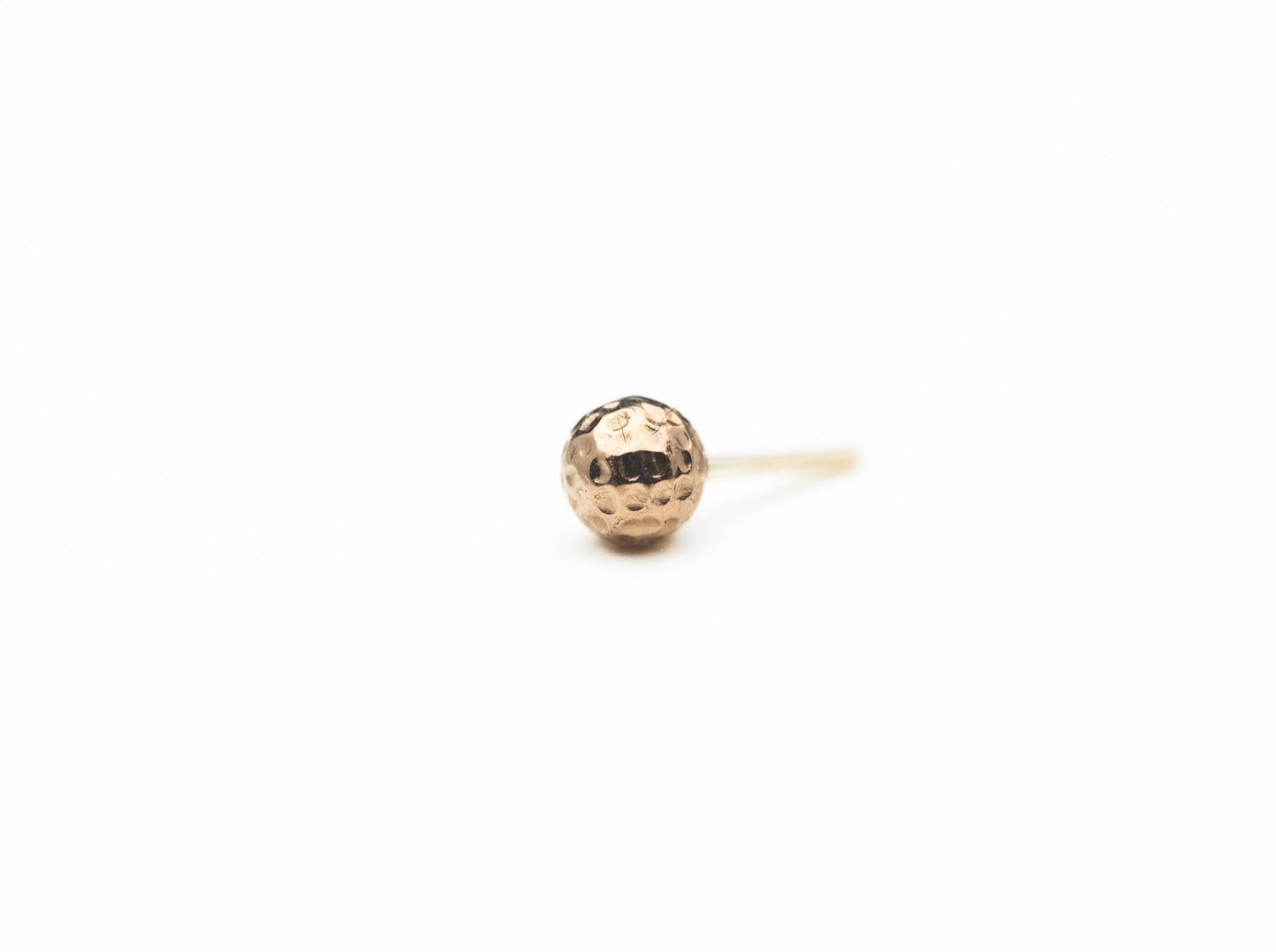 2.5mm Hammered Bead in 14k Rose Gold Threadless by BVLA
