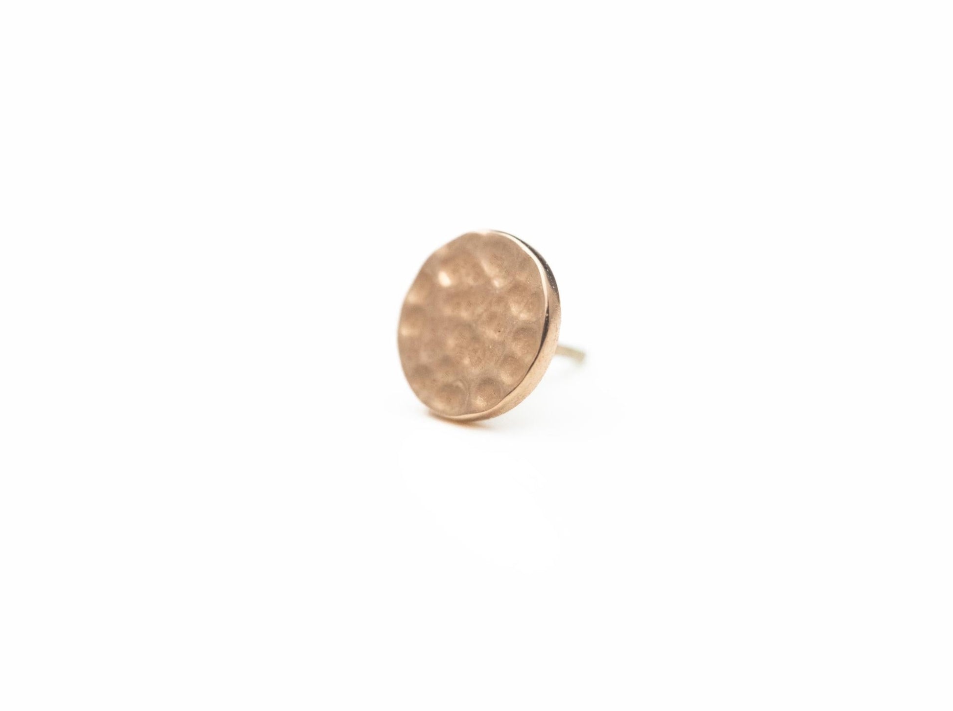 Hammered Disc in 14k Rose Gold Threadless by BVLA