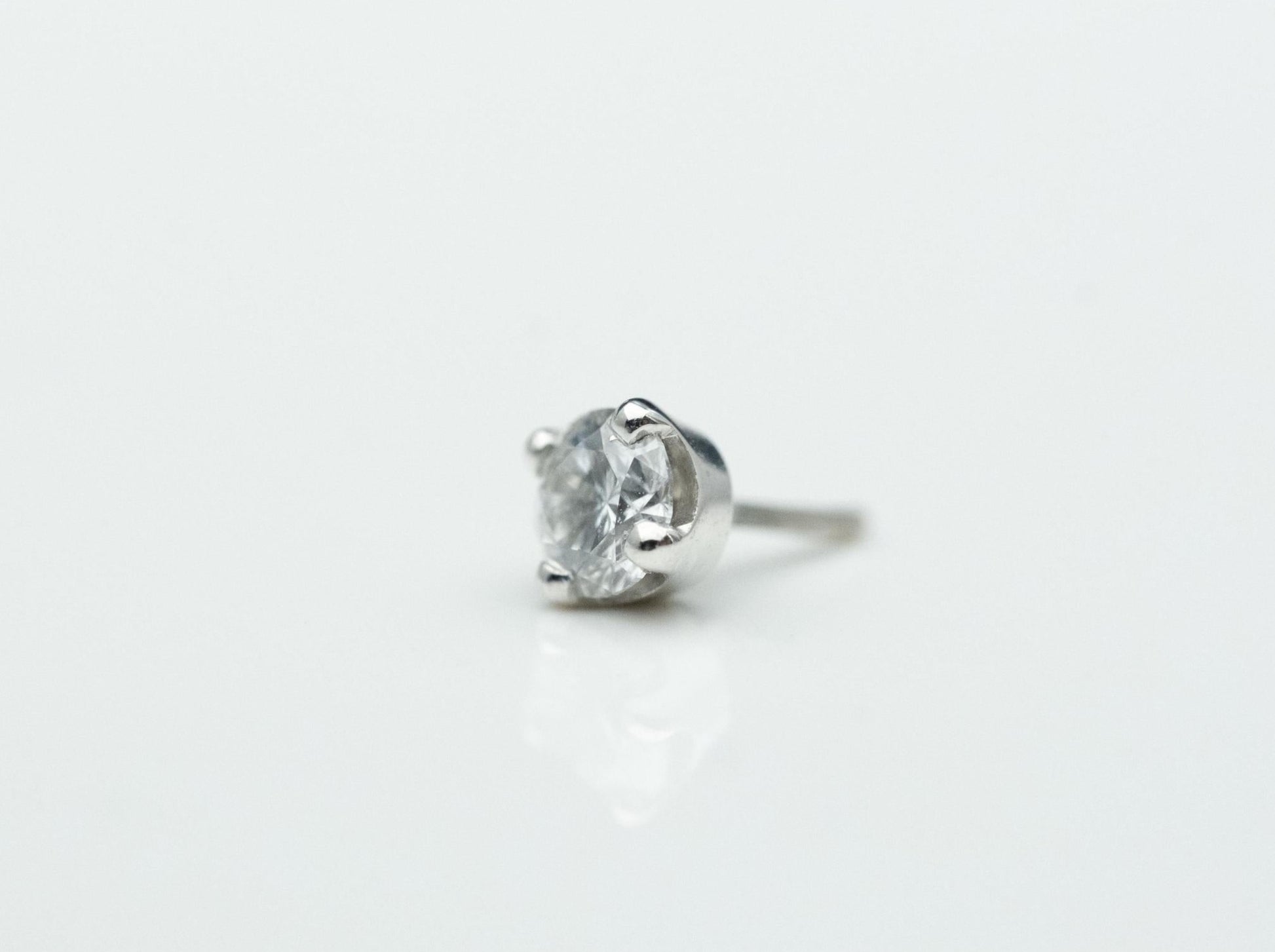 2mm Four Prong VS Diamond in 14k White Gold Threadless by BVLA