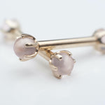 Bead Prong 4mm with Rose Quartz in 14k Yellow Gold Threaded by BVLA