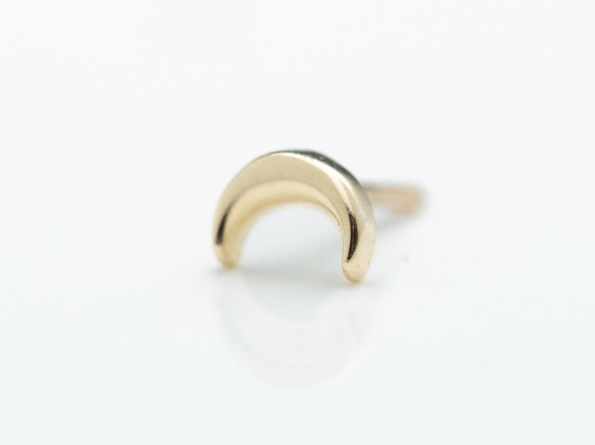 3mm Moon in 14k Yellow Gold Threadless by BVLA