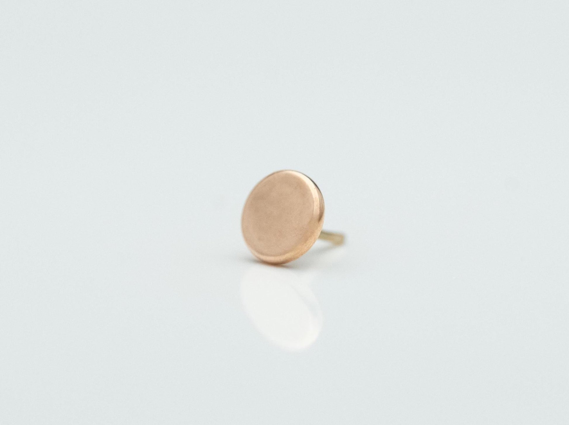 Flat Disc 4mm in 14k Rose Gold Threadless by BVLA