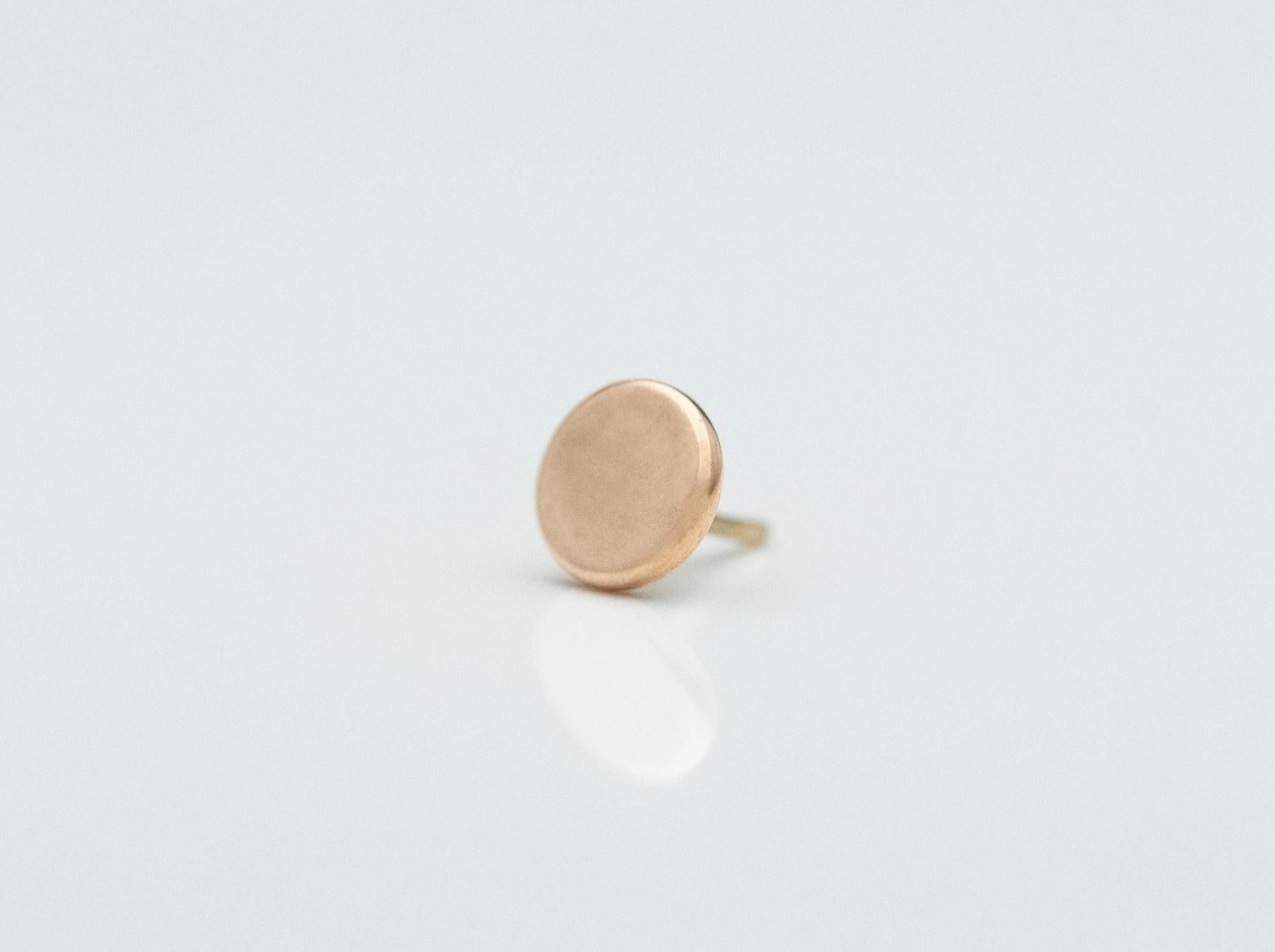 Flat Disc 3mm in 14k Rose Gold Threadless by BVLA