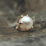 Bead Prong 4mm with Akoya Pearl in 14k Rose Gold Threaded by BVLA