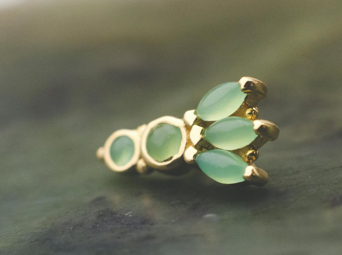 Trujillo with Chrysoprase in 14k Yellow Gold Threaded by BVLA