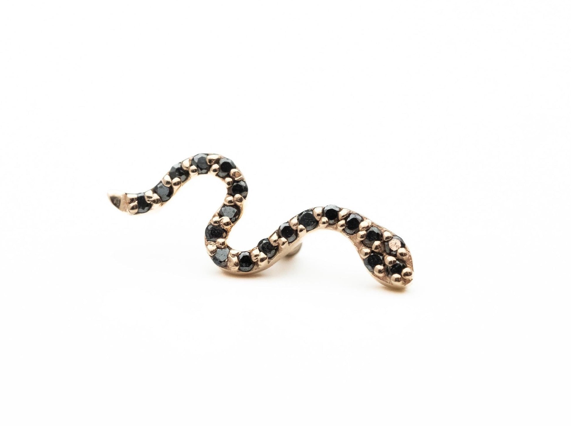 Mamba with Black Diamonds in 14k Rose Gold Threaded by BVLA