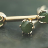 Bead Prong 4mm with Jade in 14k Yellow Gold Threaded by BVLA