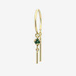 Diamond Baby Chime Earring in 14k Yellow Gold with Emerald by jack&g