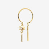 Diamond Baby Chime Earring in 14k Yellow Gold with Salt and Pepper Diamond by jack&g