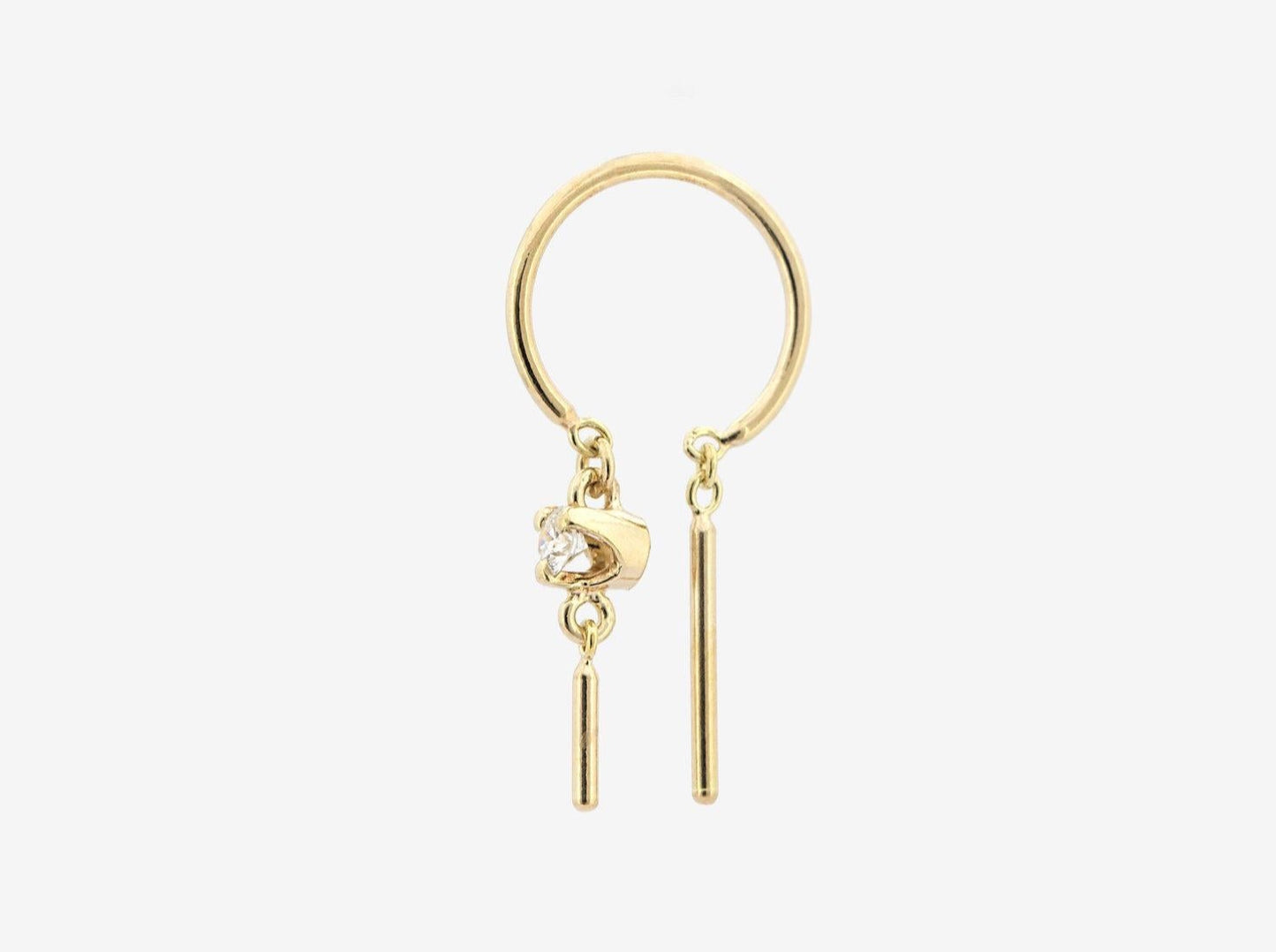 Diamond Baby Chime Earring in 14k Yellow Gold with Salt and Pepper Diamond by jack&g