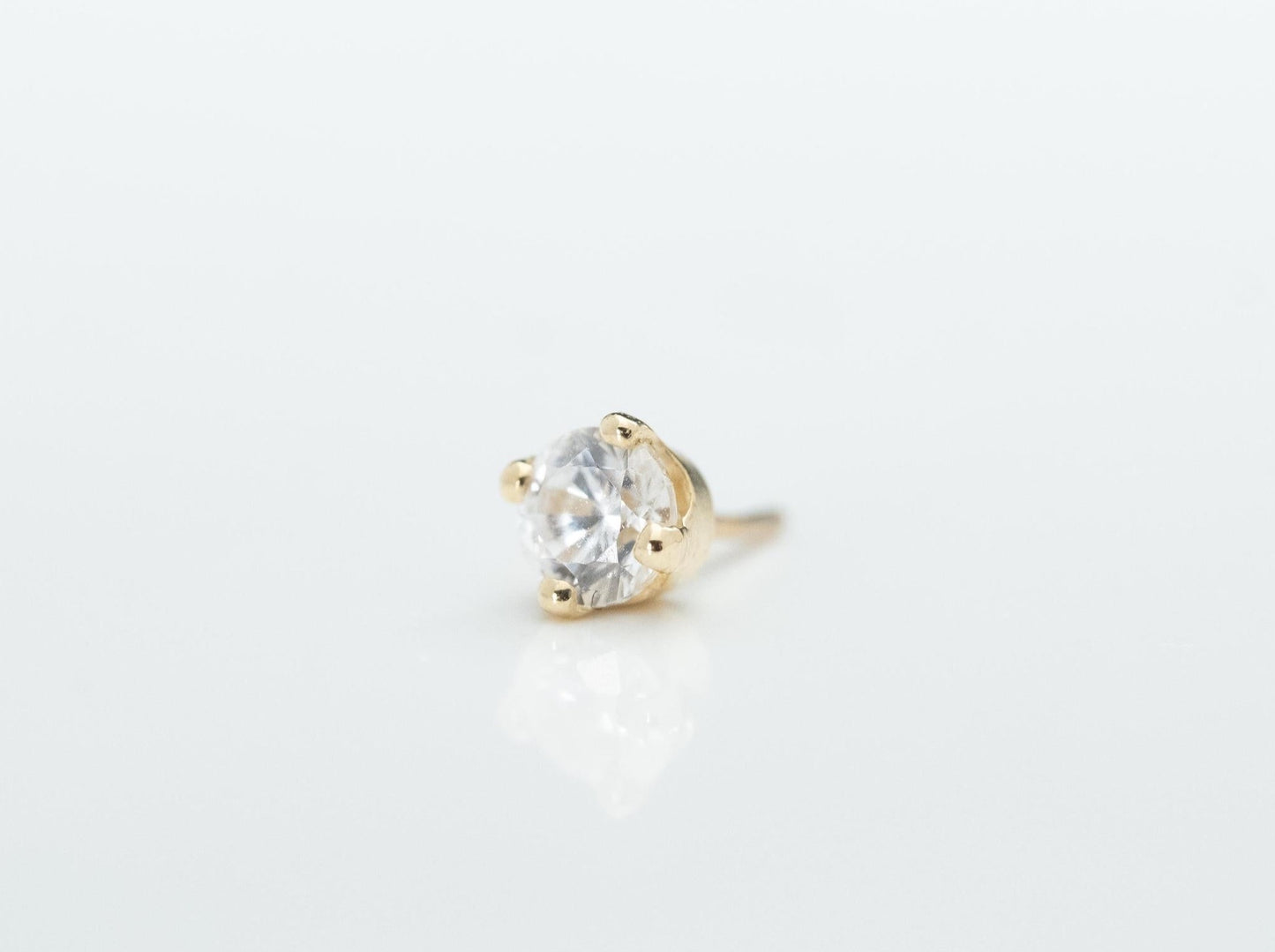 2.5mm Four Prong VS Diamond in 14k Yellow Gold Threadless by BVLA