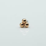 Tri Bead Cluster in 14k Rose Gold Threadless by BVLA
