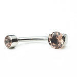 Partial Bezel Navel Curve with Morganite CZ in Titanium by Anatometal
