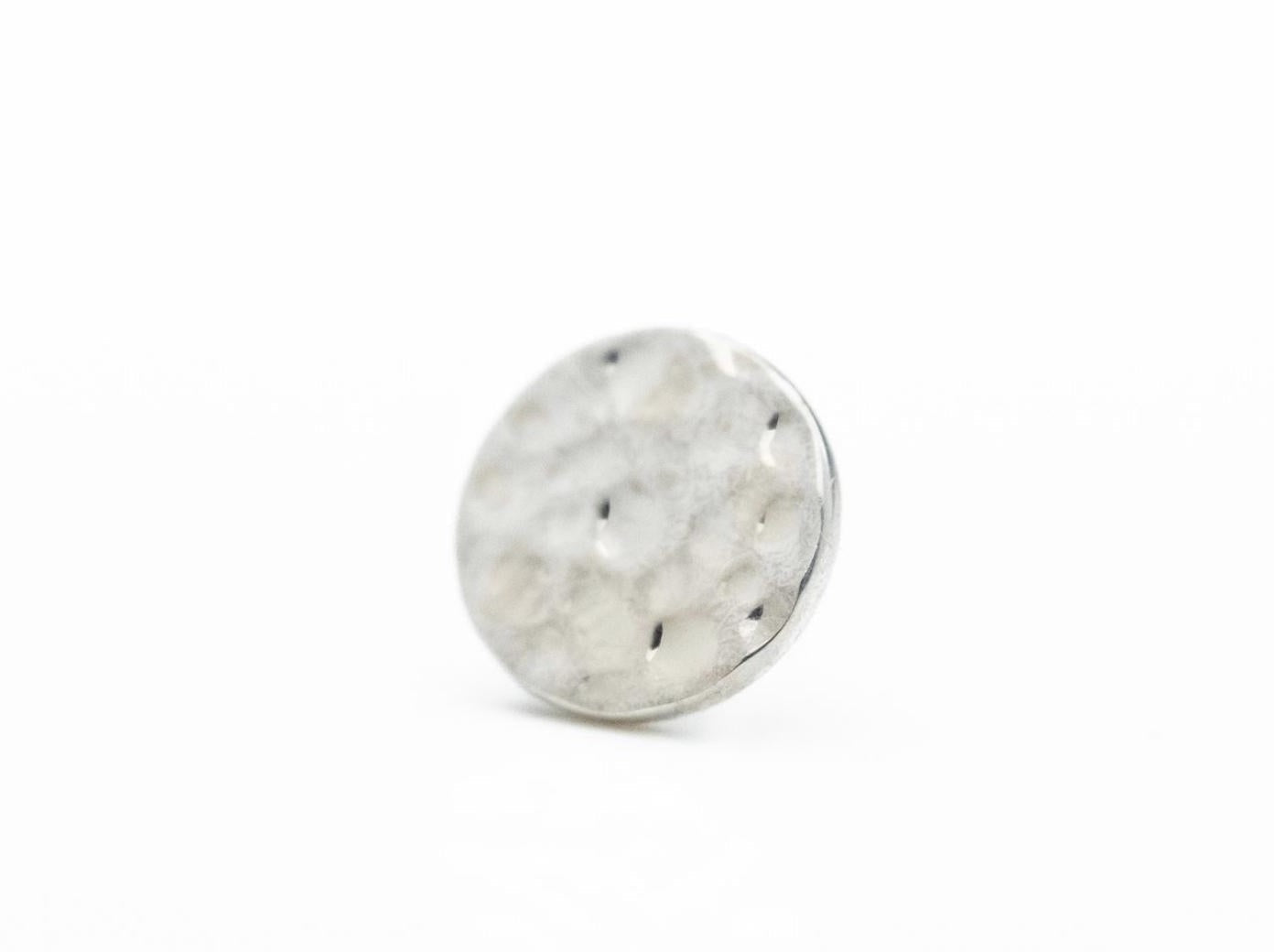 Hammered Disc 5mm in 14k White Gold Threadless by BVLA