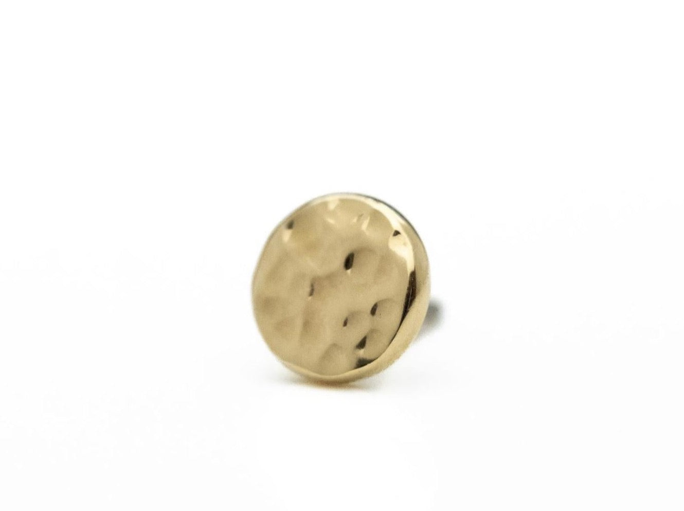 Hammered Disc 5mm in 14k Yellow Gold Threadless by BVLA