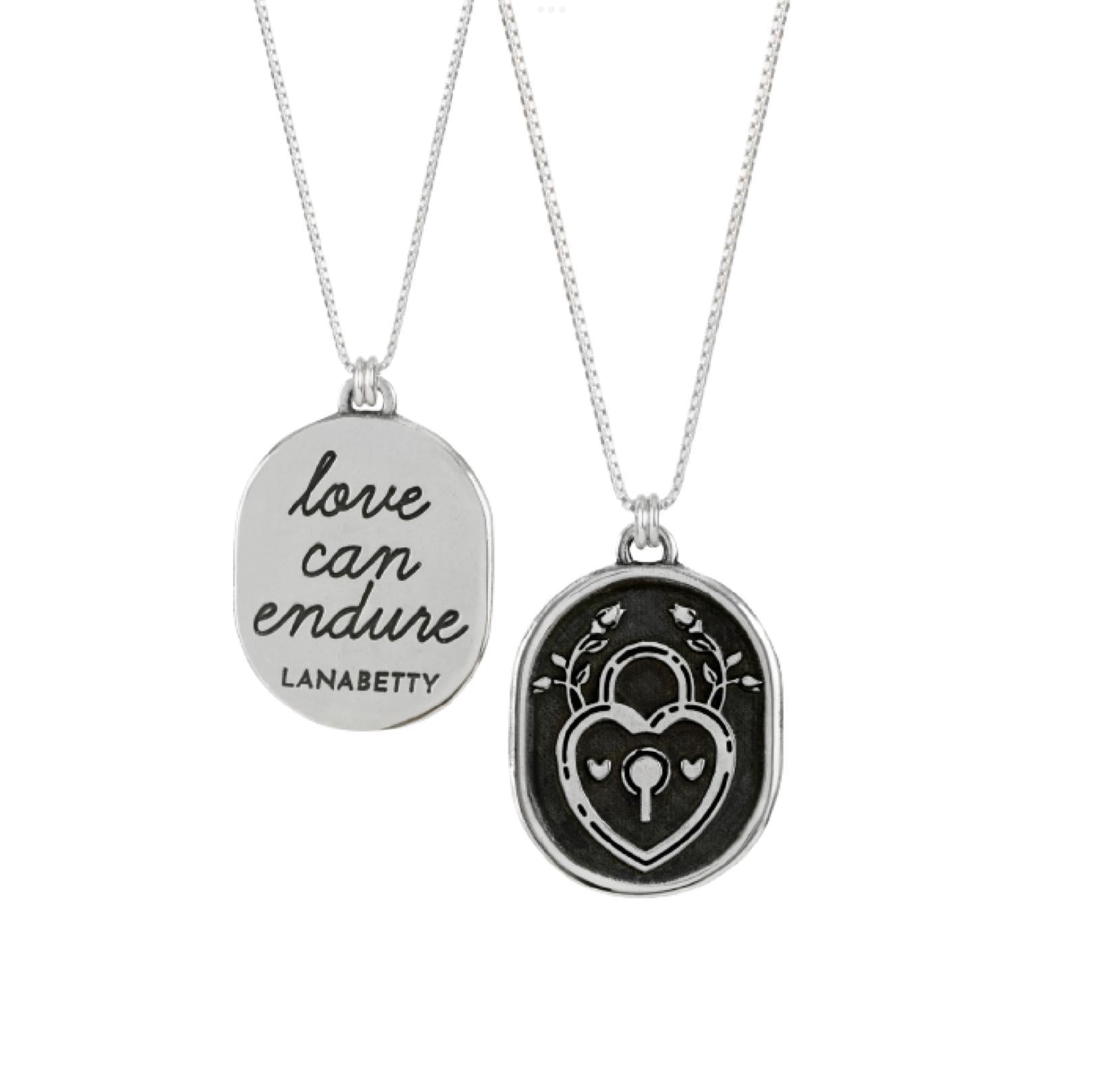 Love Can Endure Sterling Silver Mantra Necklace with 20” chain by Lanabetty