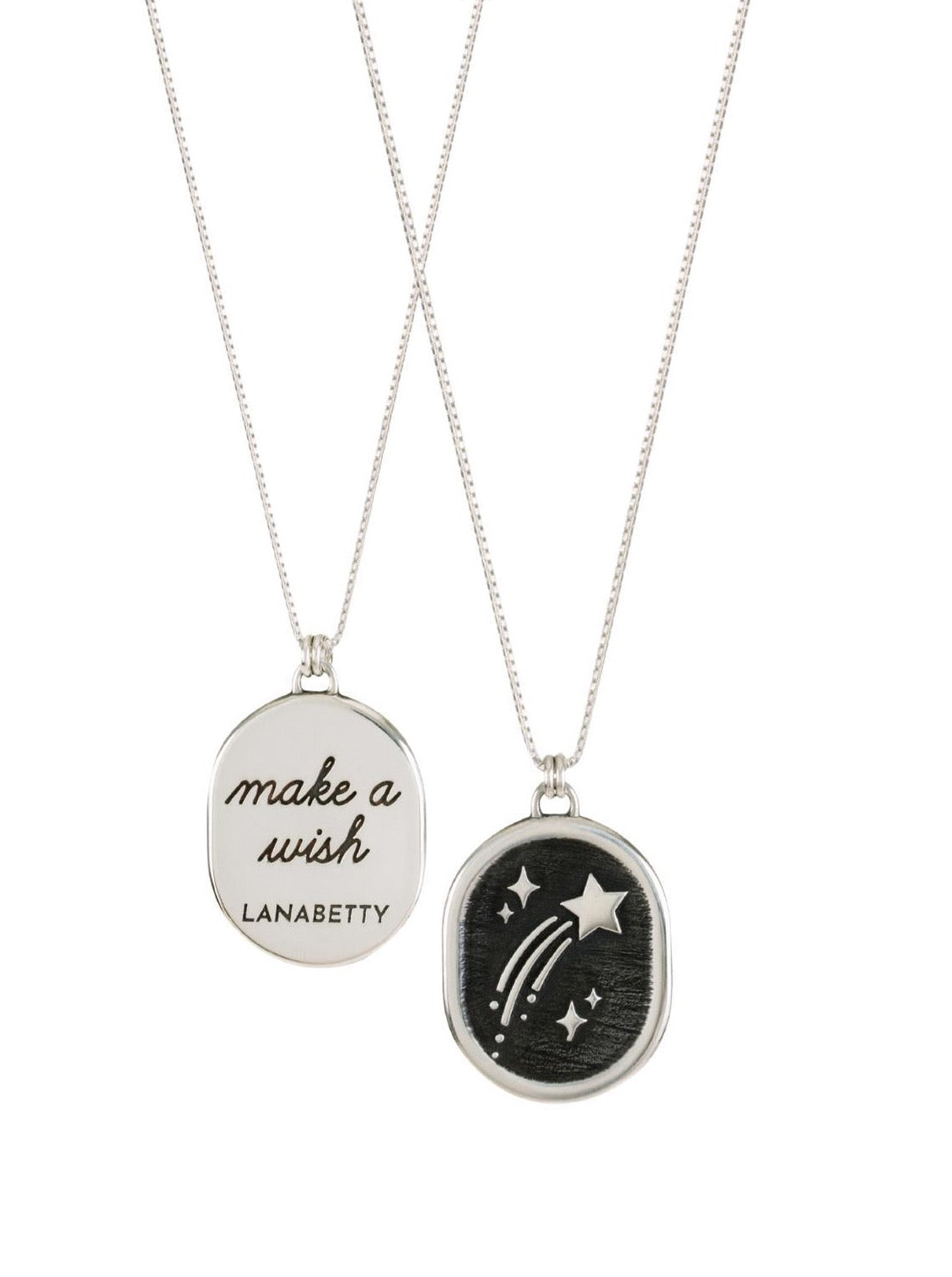 Make A Wish Sterling Silver Mantra Necklace with 20" chain by Lanabetty