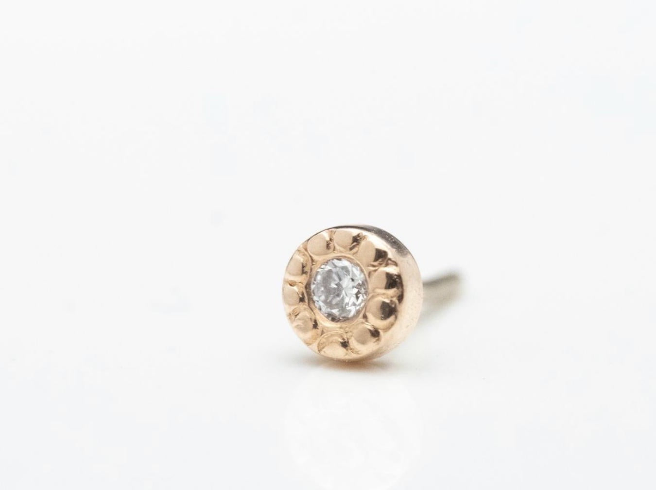 Pave Circle 2.5mm with VS Diamond in 14k Rose Gold Threadless by BVLA