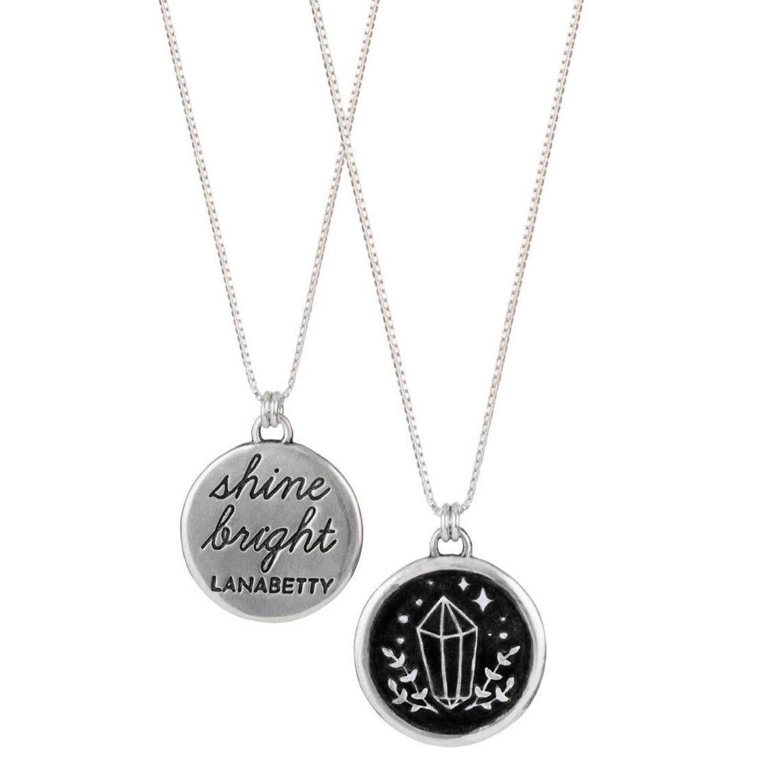 Shine Bright Sterling Silver Mantra Necklace with 18" chain by Lanabetty