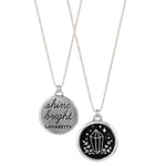 Shine Bright Sterling Silver Mantra Necklace with 18" chain by Lanabetty