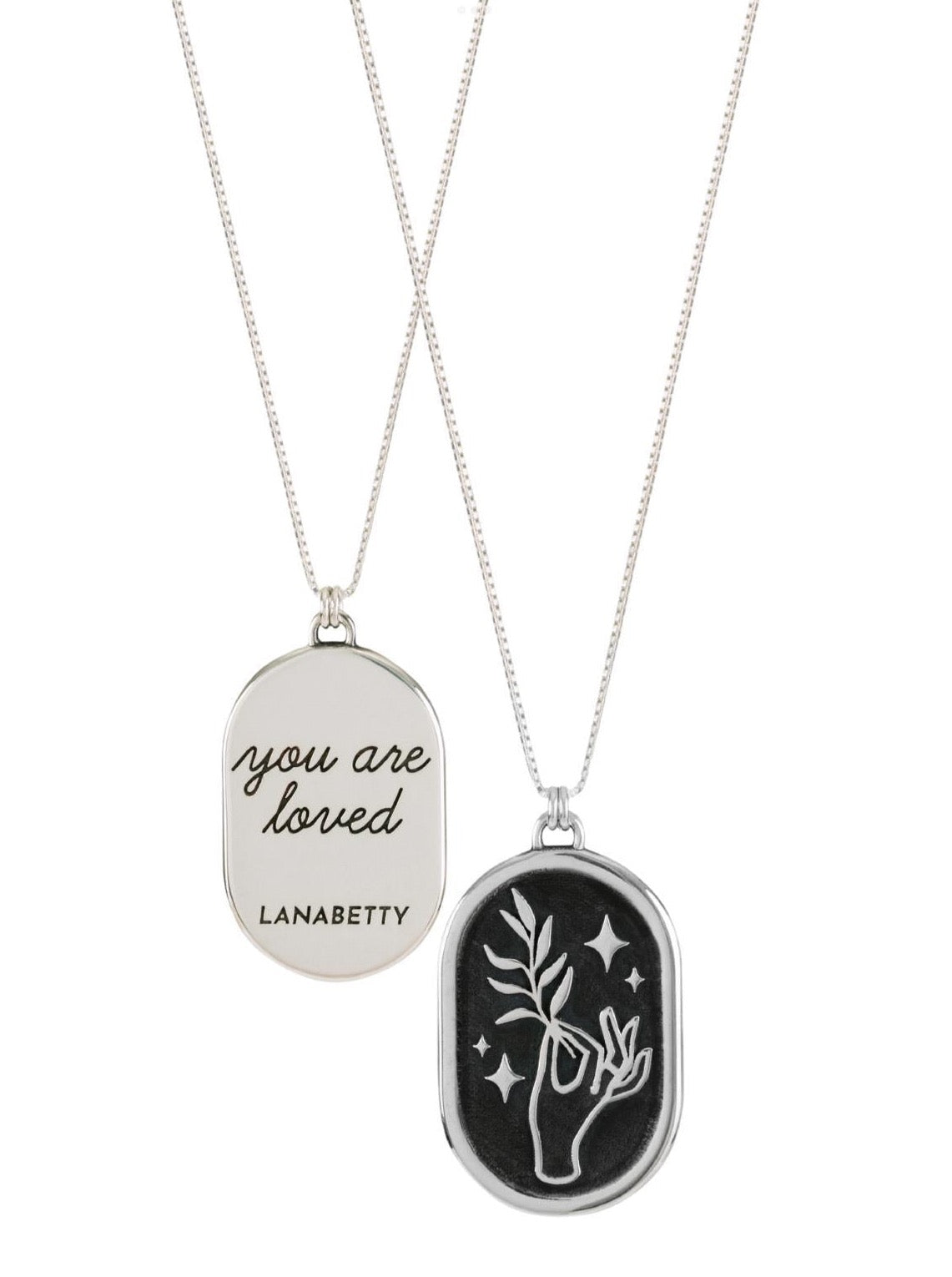 You Are Loved Sterling Silver Mantra Necklace with 24” chain by Lanabetty
